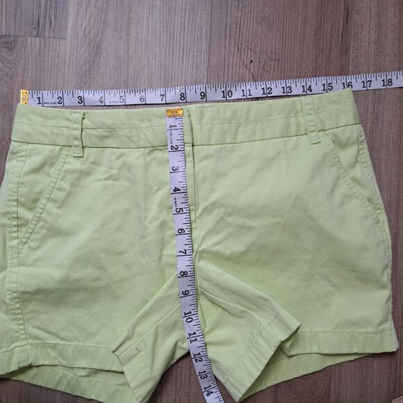 J Crew Women's Chino Neon Green Shorts 100% Cotton Preppy Colorful Size 8 - Picture 6 of 7
